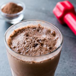 1 glass with chocolate milk