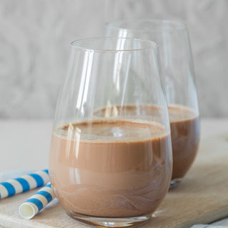 2 glasses with chocolate milk